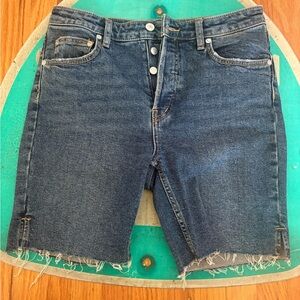Free People Avery Button Fly High Rise Cut Off Style Bermuda Shorts Size 27